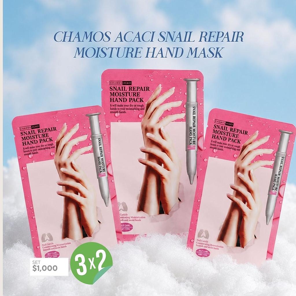 CHAMOS ACACI Snail Repair Moisture Hand Mask